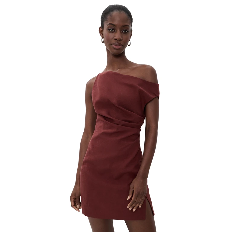 Ronny Kobo Winnie Mini Dress Burgundy XL