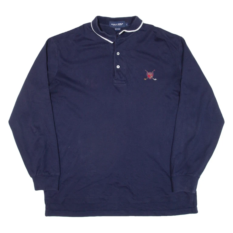 POLO RALPH LAUREN Golf Mens Polo Shirt Blue Long Sleeve L