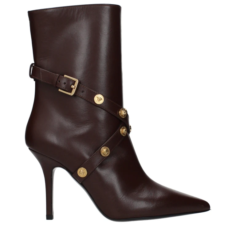 Versace Brown Leather Ankle Boots - Women