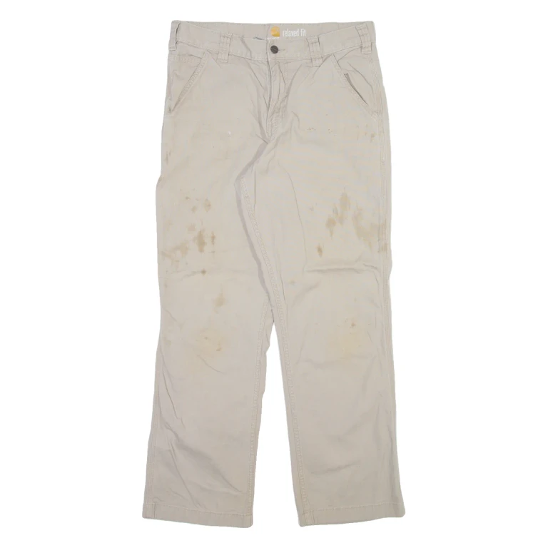CARHARTT Mens Trousers Beige Relaxed Straight W32 L30