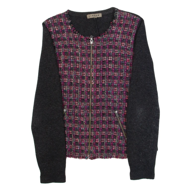 JIGSAW Womens Jacket Pink Wool Crazy Pattern S