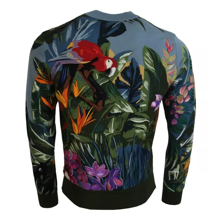 Dolce & Gabbana Jungle Wool Silk Pullover Logo Sweater Clothing - Men