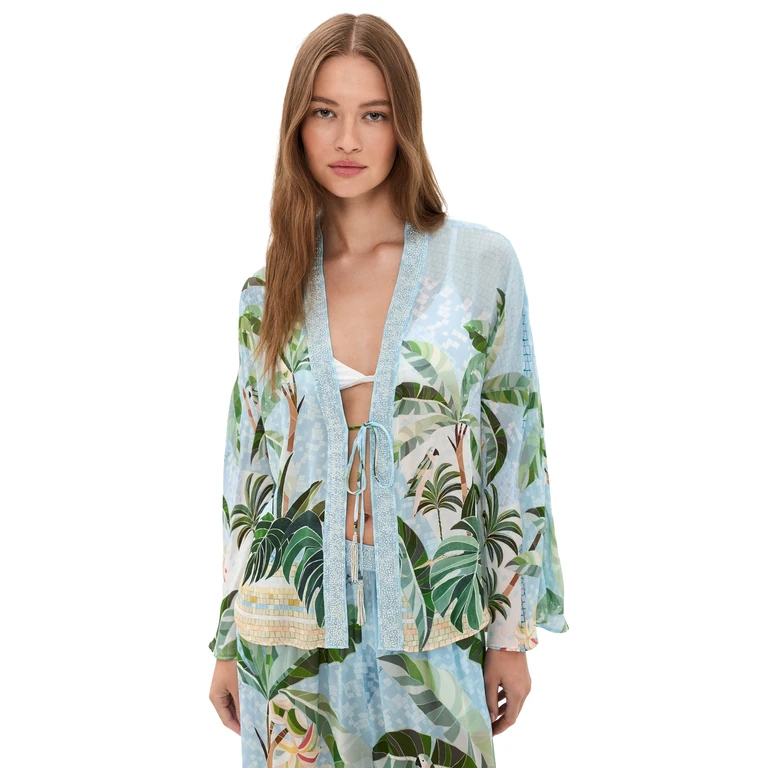 FARM Rio Embroidered Blouse Mosaic Rio XS