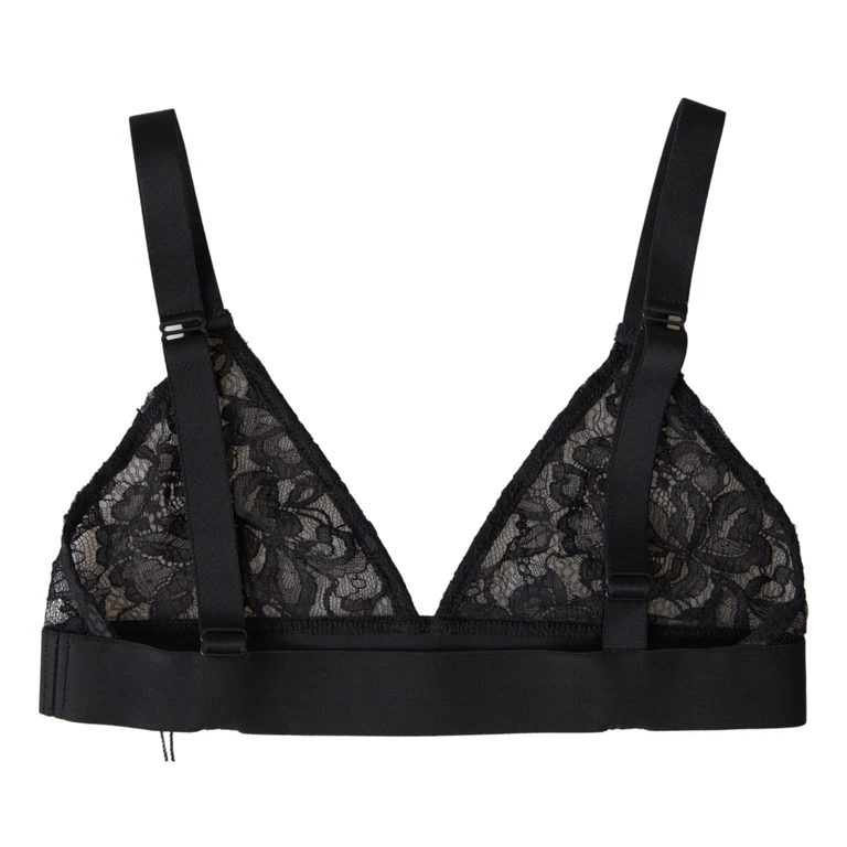 Dolce & Gabbana Black Floral Lace Nylon Stretch Bra Underwear Clothing - Women