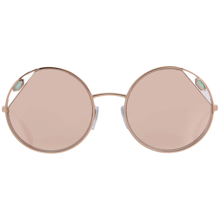 Bvlgari Clear Mirror Rose Gold Round Ladies Sunglasses BV6159 20144Z 54