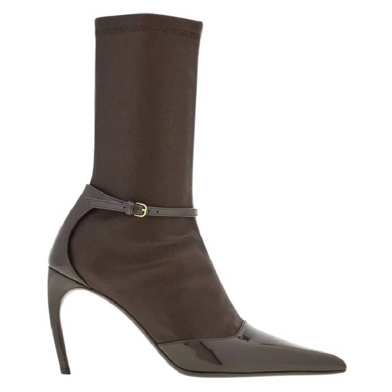 Ferragamo Britt Leather Pointed Ankle Boot