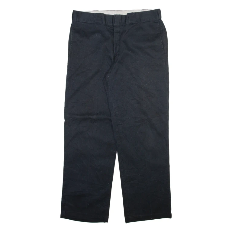 DICKIES Mens Trousers Black Regular Straight W34 L30