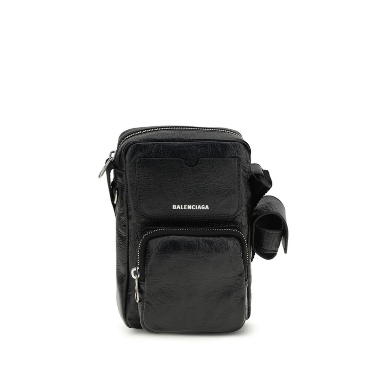 Balenciaga Black Lamb Ovis Aries Shoulder Bag - Men