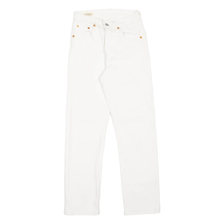 LEVI'S 501 BIG E Jeans Womens White Regular Straight W23 L26