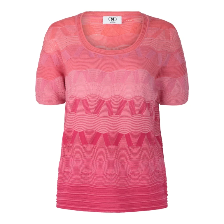 Wave-Pattern Knit Sweater
