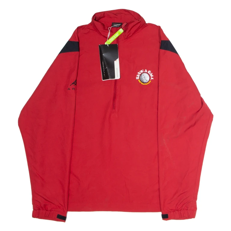 NIKE Have A Ball Golf Tournament Mens Pullover Jacket Red USA L