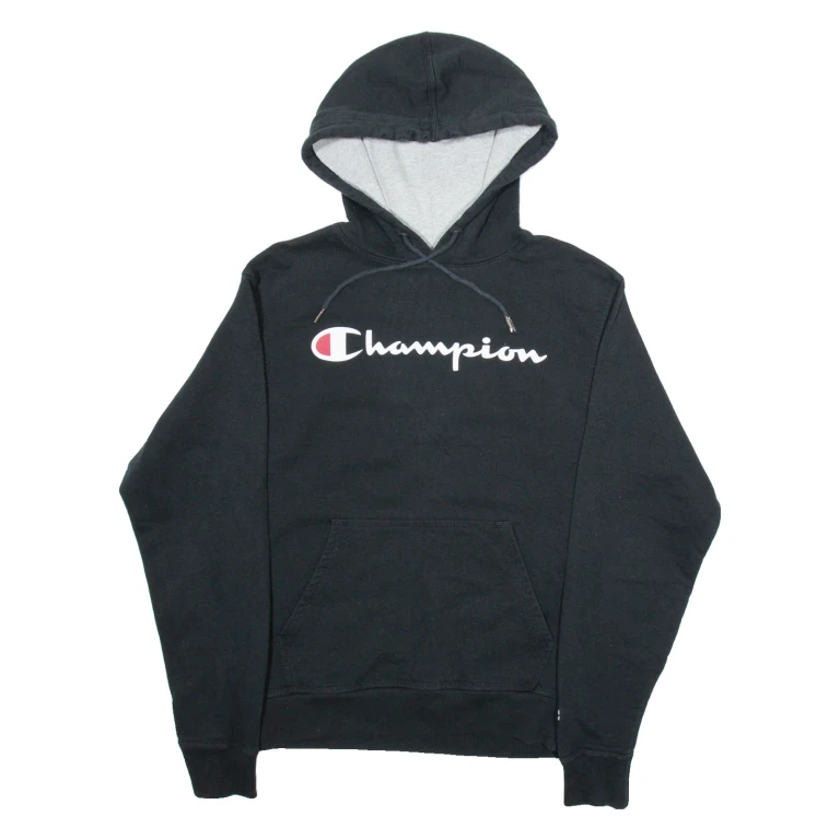 CHAMPION Mens Black Hoodie S