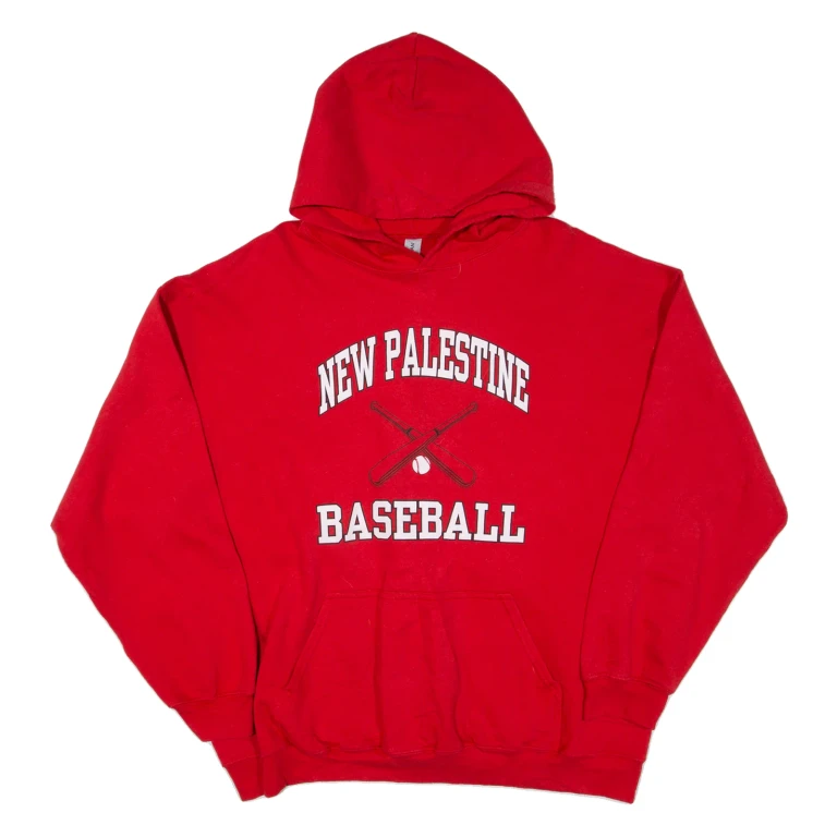 GILDAN New Palestine Baseball Mens Red Hoodie USA XL