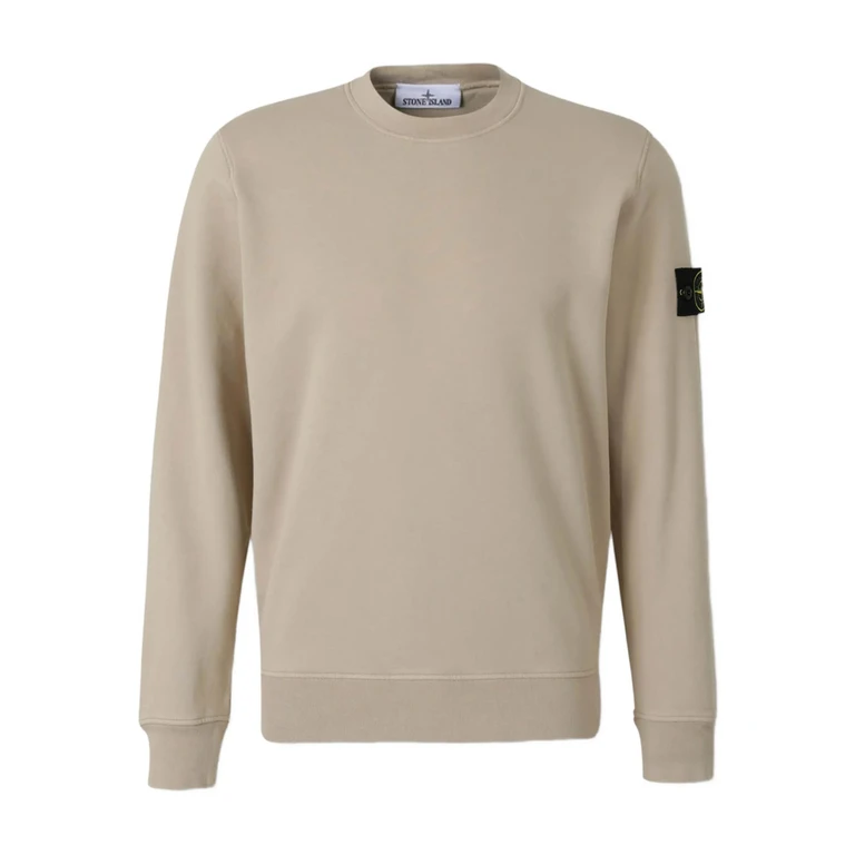 Stone Island ベージュ クルーネックスウェットシャツ スリーブロゴパッチ