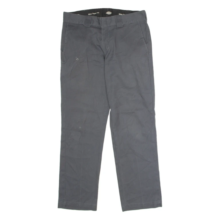 DICKIES Flex Workwear Mens Twill Trousers Grey Slim Tapered W32 L30