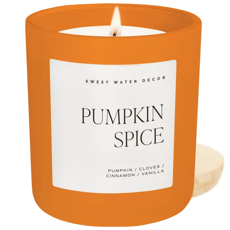 Pumpkin Spice Soy Candle - Orange Matte Jar - 15 oz