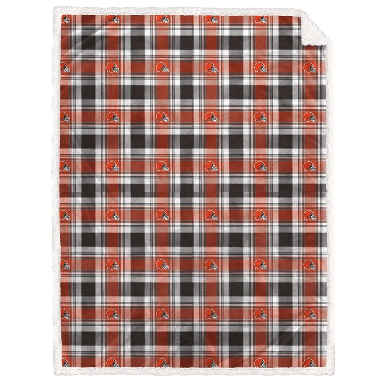 NFL Team Sherpa Plaid Blanket 60x90