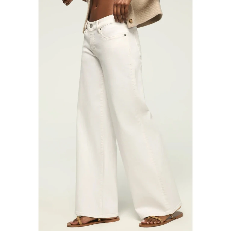 Women's Mid Rise Sweet Wide Leg - White Lies Wash