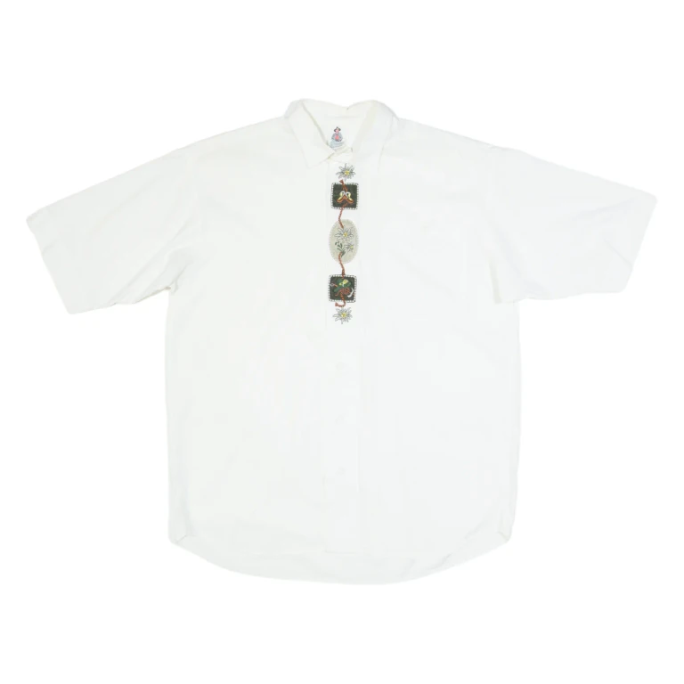 AMANN Mens Plain Shirt White L