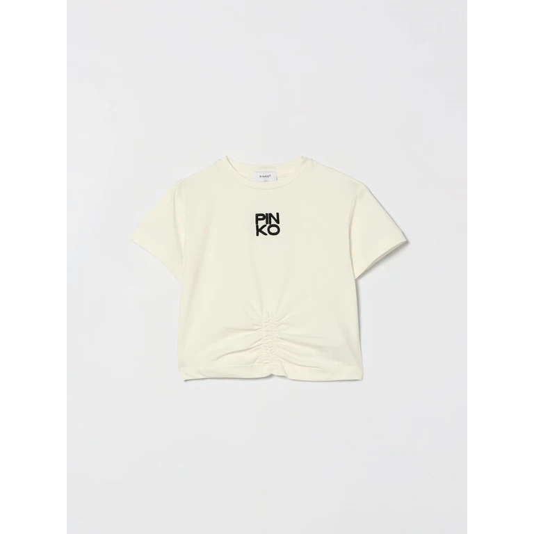 Girl's Cotton T-shirt with Contrast Logo Print (KFTS054CJE017D804)