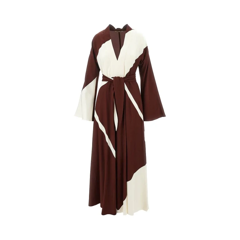 ALBERTA FERRETTI Printed viscose twill long dress Woman 42