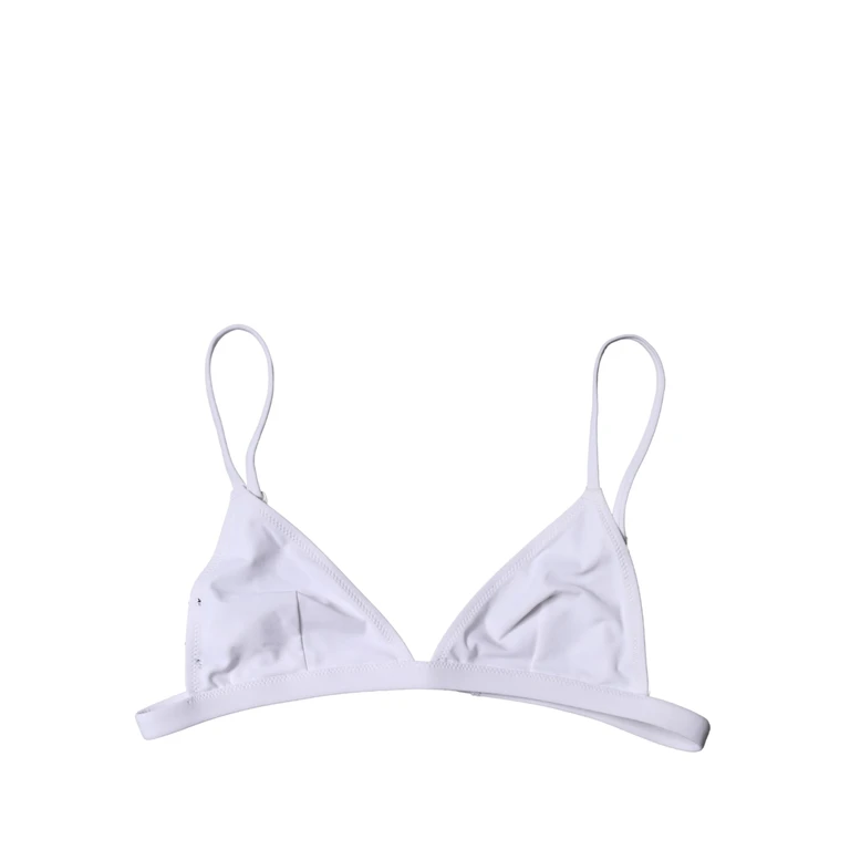 Dolce & Gabbana Top White Nylon Triangle Swimwear Beachwear Bikini Elastane - Women