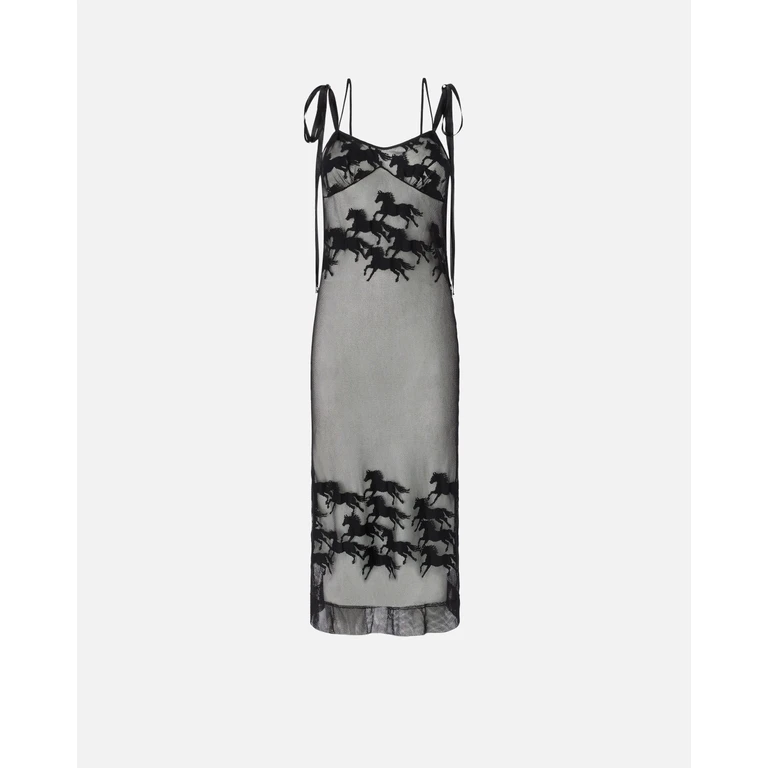 Pinko - Robe midi transparente à motif chevaux Reimagine PINKO X Patrick McDowell - 38