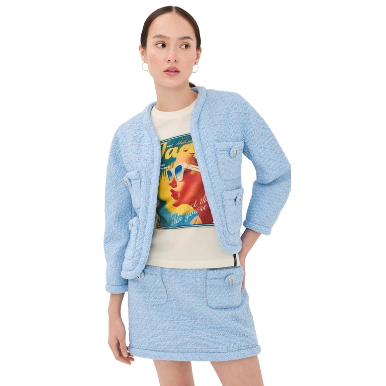 Marc Jacobs Tweed Jacket Blue Mist XS