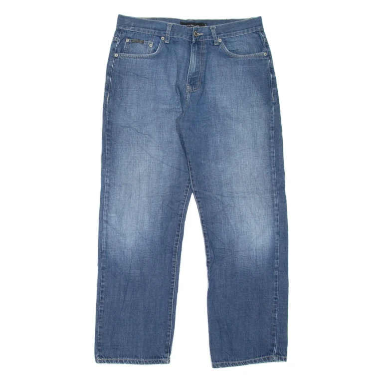MICHAEL KORS Mens Jeans Blue Relaxed Straight Stone Wash W34 L29
