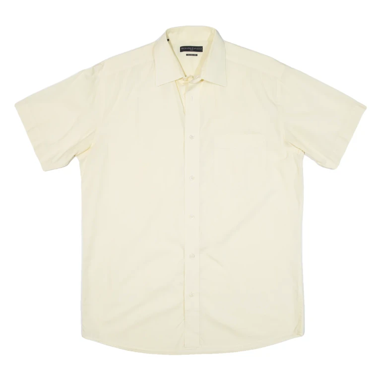 RENATO CAVALLI Mens Plain Shirt Yellow L