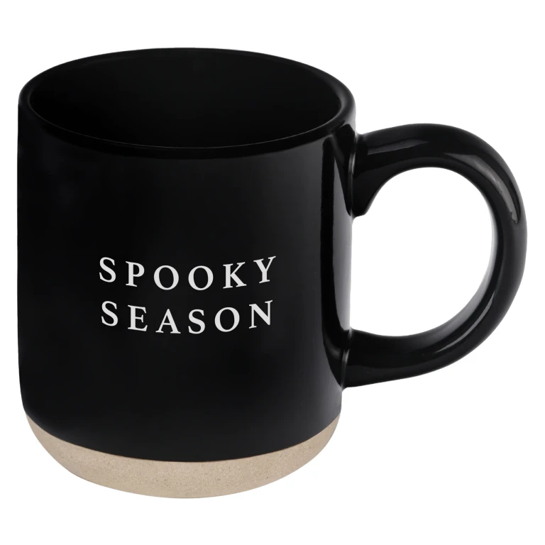 Spooky Season 14 oz Black Stoneware Coffee Mug