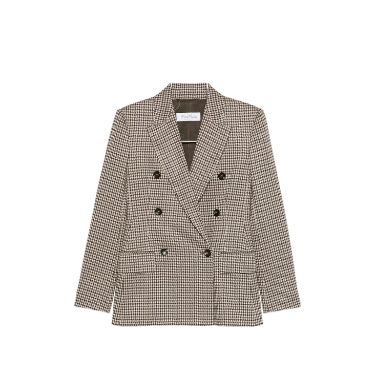 Houndstooth Double-breasted Jacket