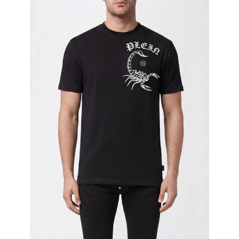 Solid Colour Cotton T-Shirt with Contrasting Logo (FABCMTK5710PJY002N0201)