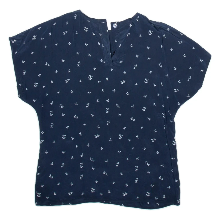 Womens Printed Blouse Blue Crazy Pattern M