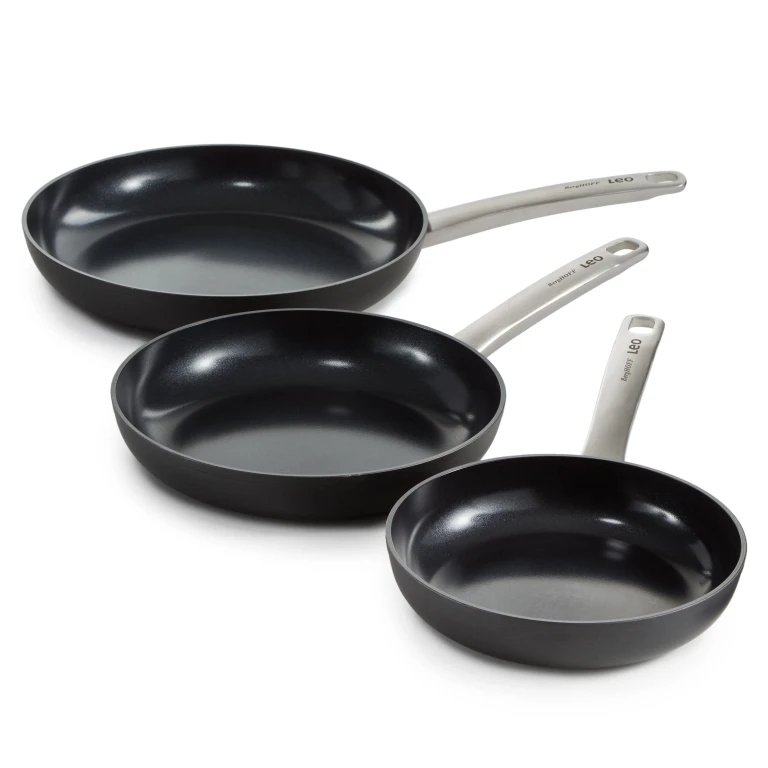 Leo Graphite 3Pc Nonstick Ceramic Frying Pan Set