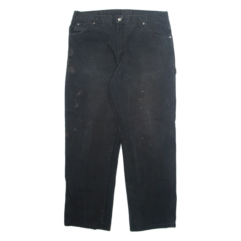 DICKIES Carpenter Cargo Mens Trousers Grey Regular Straight W38 L32