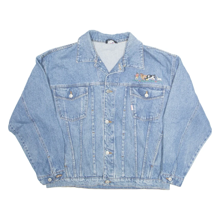 BEPPO Womens Denim Jacket Blue L