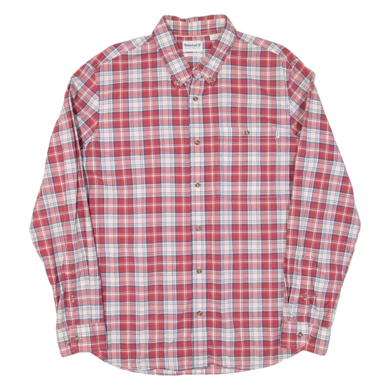 TIMBERLAND Mens Shirt Red Check Long Sleeve XL