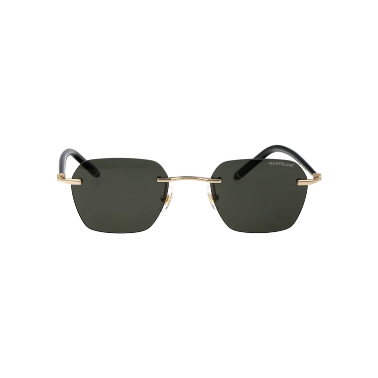 Montblanc 001 Gold Black Grey Acetate Sunglasses - Men