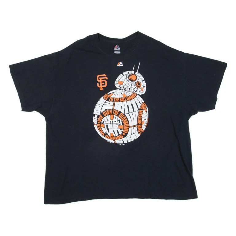 MAJESTIC Mens T-Shirt Black 2XL