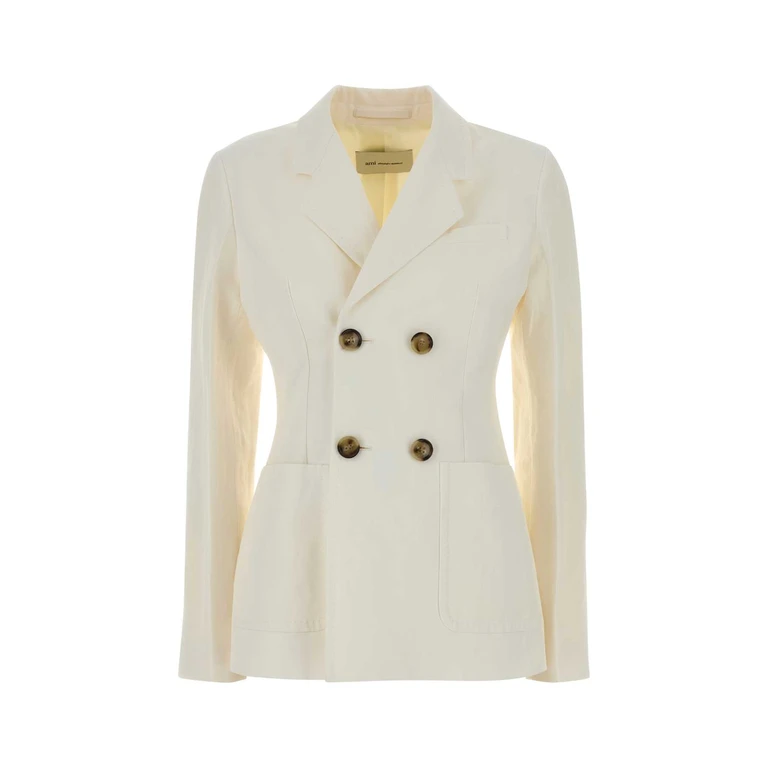 AMI Paris Ivoryy Jersey Blazer Blanccreme Giacche E Gilet - Women