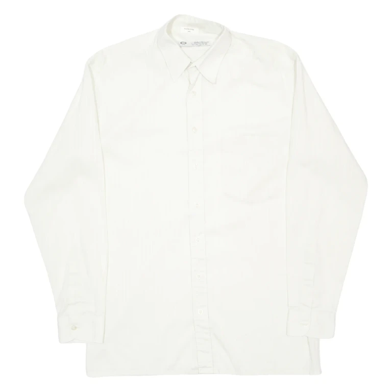 C&A Mens Plain Shirt White Long Sleeve L