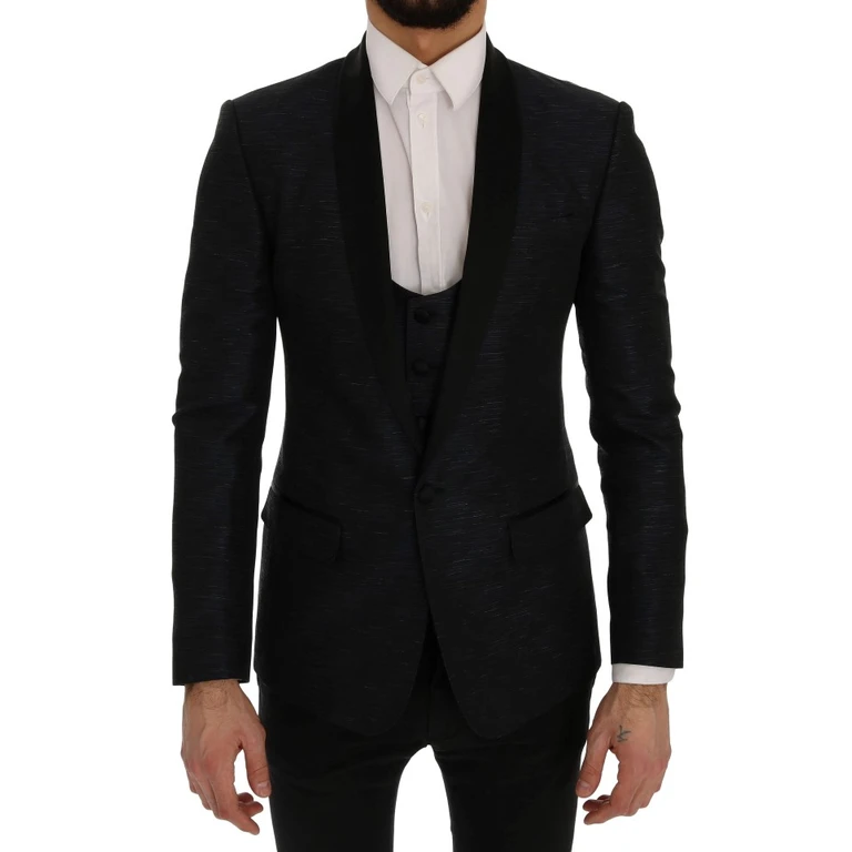Dolce & Gabbana Blue Martini Slim 2 Piece Blazer Acetate Clothing - Men