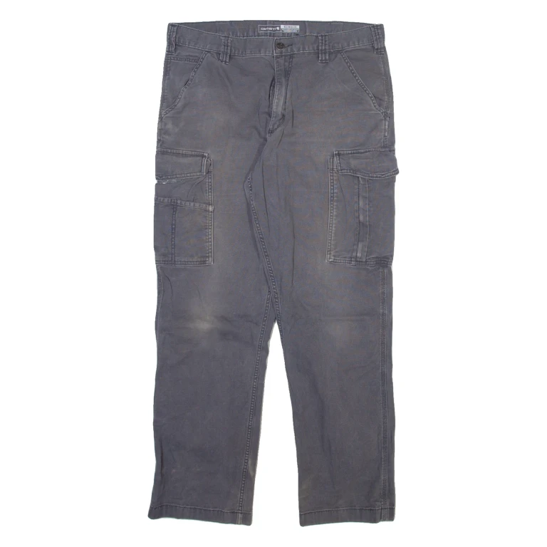 CARHARTT Cargo Mens Trousers Grey Relaxed Straight W36 L32