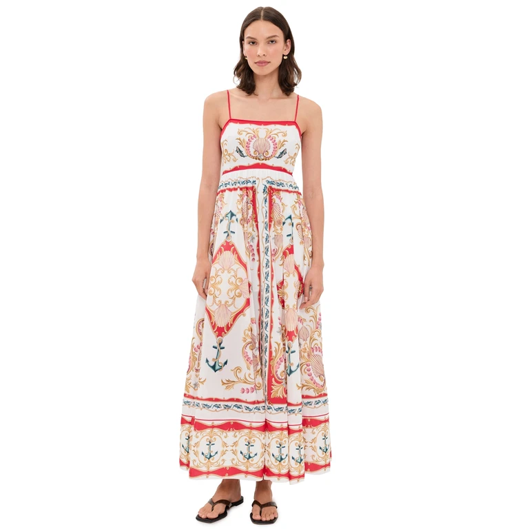 Nautical Printed Maxi Dress Multi XS