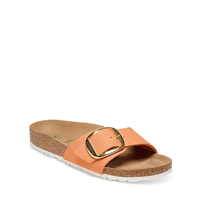 Madrid Big Buckle Rivet Logo Textile Vegan Canvas Sandals Narrow
