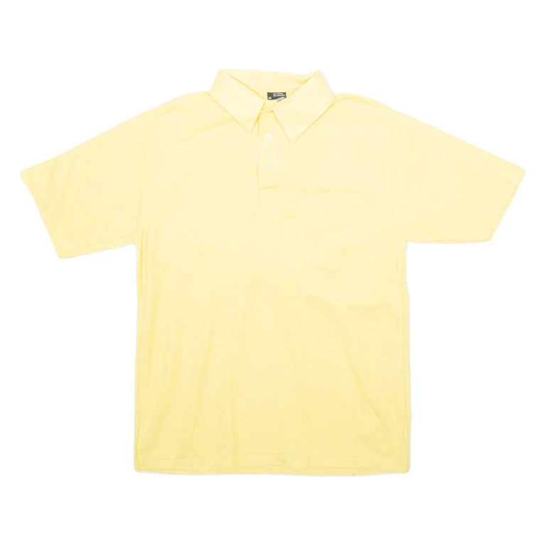 SCREEN STARS Mens Polo Shirt Yellow Short Sleeve M