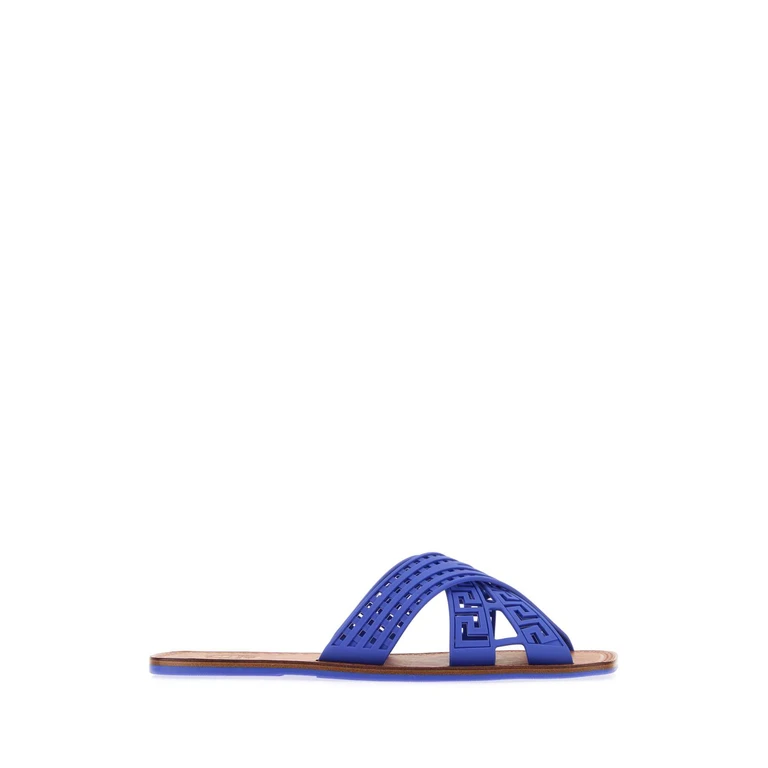 Versace Blue Rubber Slippers 1ur30blue Sandali - Men