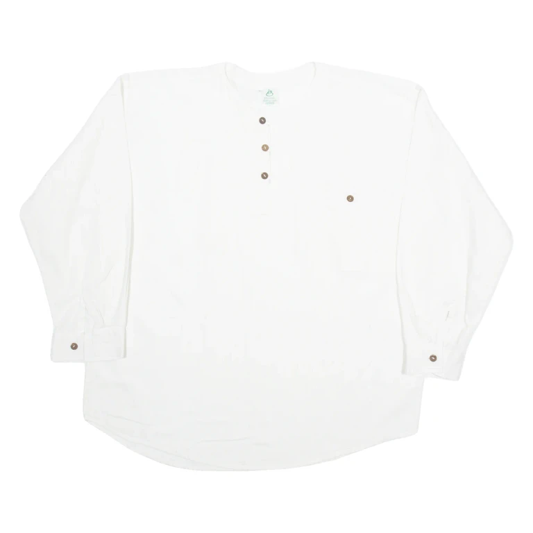 DONATELLA Mens Plain Shirt White Long Sleeve L