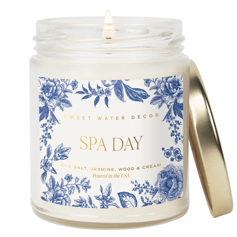 Spa Day Soy Patterned Candle - Clear Jar - 9 oz